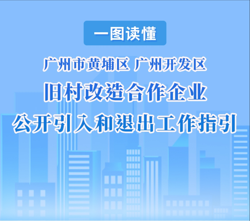 【一圖讀懂】廣州市黃埔區 廣州開發區舊村改造合作企業公開引入和退出工作指引